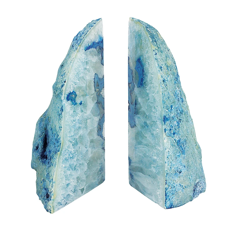 Blue Agate Bookends Set of 2