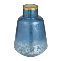 Blue Glass Coastal Vase, 14" x 10" x 10"