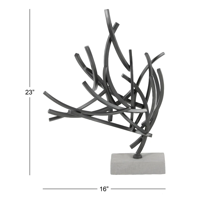 23" Gray Metal Abstract Sculpture