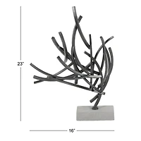 23" Gray Metal Abstract Sculpture