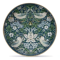 13.5" Blue and Green Round William Morris Tray