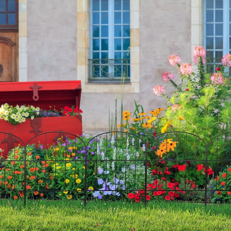 NEX 47ft. Black Decorative Arch Garden Fence