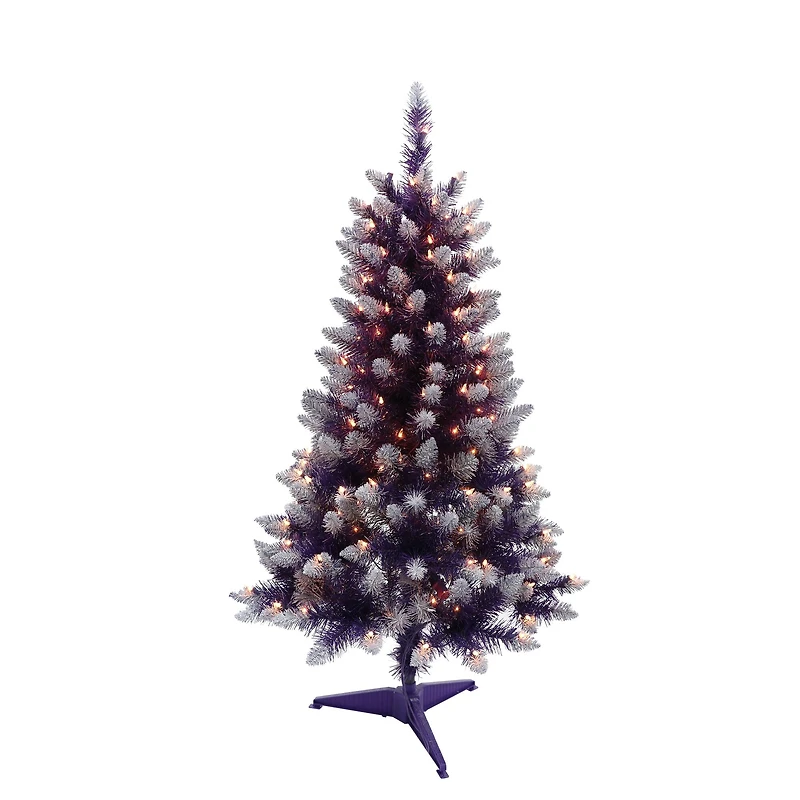 6 Pack: 4ft. Pre-Lit Fashion Purple Pine Artificial Christmas Tree, Clear Lights