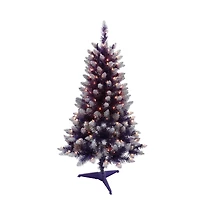 6 Pack: 4ft. Pre-Lit Fashion Purple Pine Artificial Christmas Tree, Clear Lights