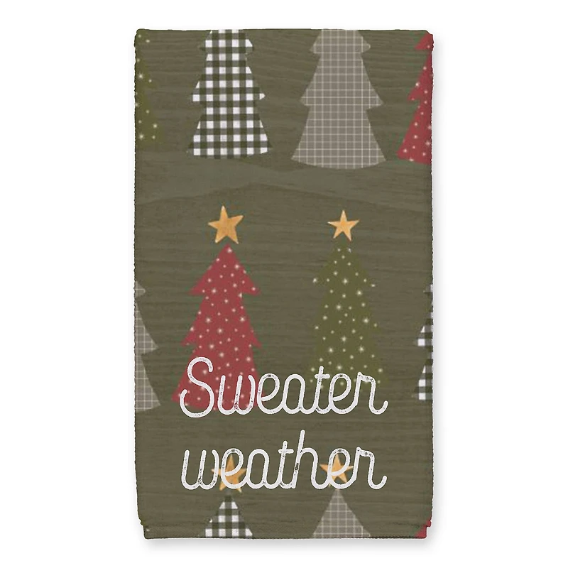 Sweater Weather Green Tree Pattern Tea Towel Set