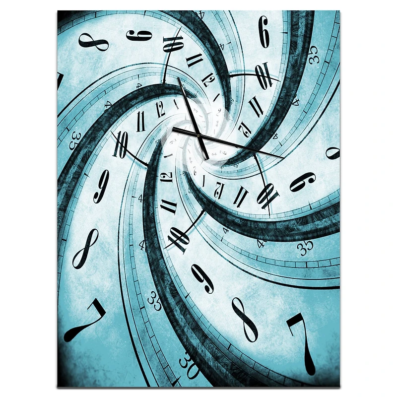 Designart 'Time Vortex Spiral Modern Rectangular Wall Clock