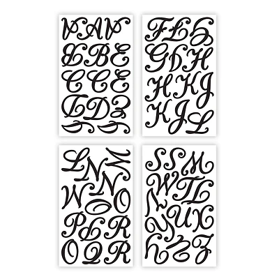 Large Black Script Alphabet Iron-On Transfers by Make Market®