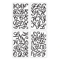 Large Black Script Alphabet Iron-On Transfers by Make Market®