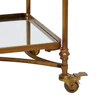 Brass Iron Bar Cart, 33" x 35" x 18"