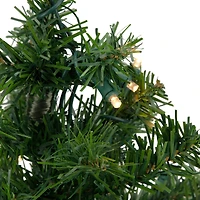 18" Pre-Lit Pine Artificial Christmas Tree in Burlap, Clear LED Lights
