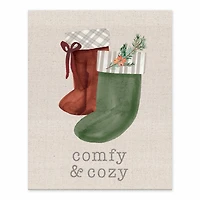 Comfy & Cozy Stockings Tabletop Canvas