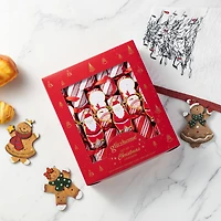 Glitzhome® 12PK 1.25"D x 10"H Candy Cane Christmas Party Crackers with Gift Contents