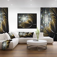 Designart - Symmetrical Dark Golden Fractal Flower