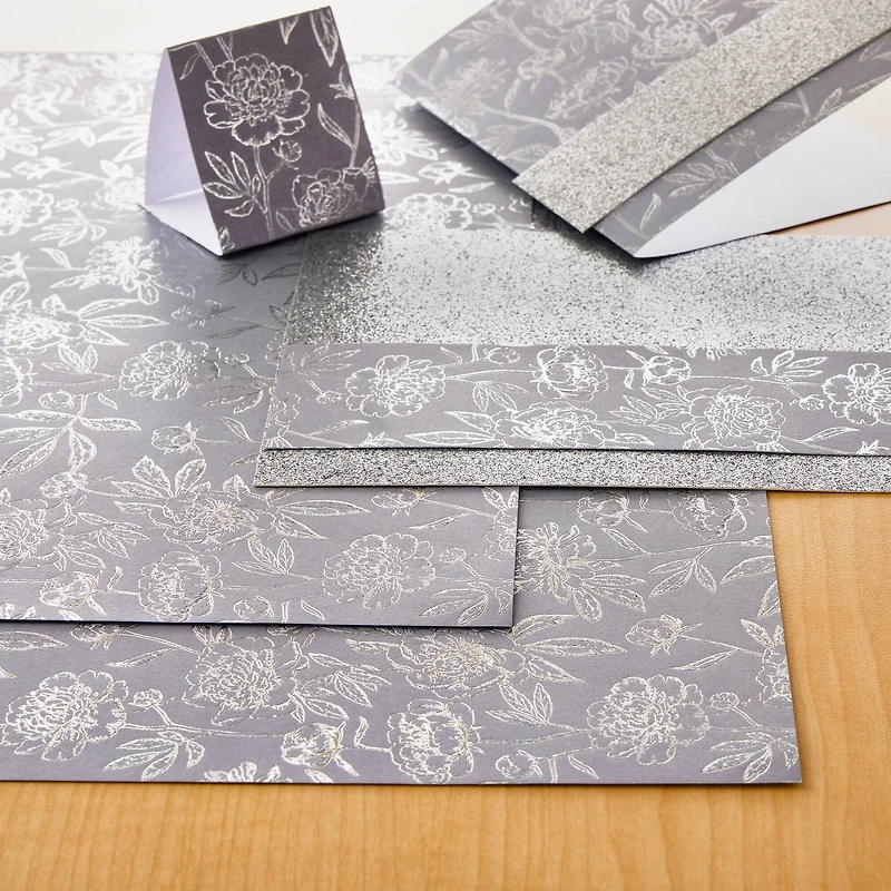 Gray Floral Paper by Recollections™, 12" x 12"