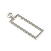 Rhodium Open Rectangle Pendant by Bead Landing™