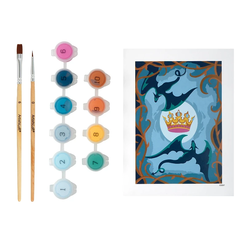 Crown with Dragons Paint-by-Number Framed Mini Kit by Artist's Loft®