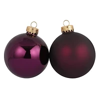 4 Pack 3.1" Purple Matte & Shiny Glass Ball Ornaments by Ashland®