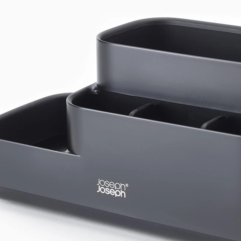 Joseph Joseph EasyStore Bathroom Caddy with Matt Black Finish