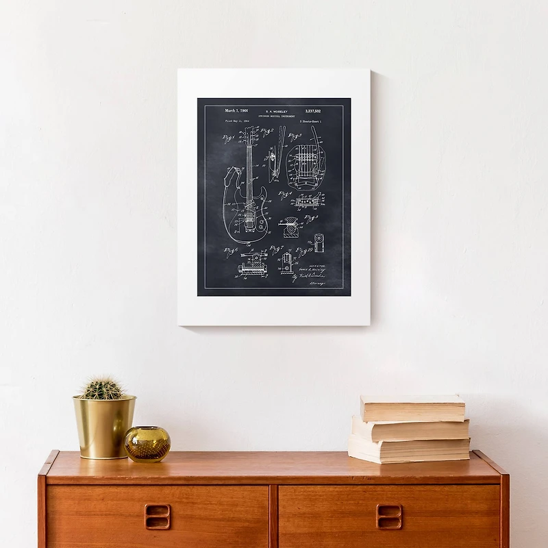 Guitar Patent 12" x 16" Canvas Wall Art