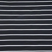 Fabric Merchants White Stripes on Black Double Brushed 4-Way Stretch Fabric