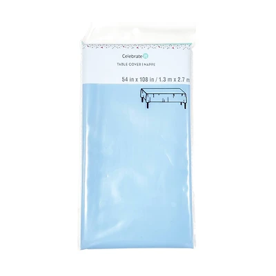 54" x 108" Baby Blue Plastic Table Cover by Celebrate It™