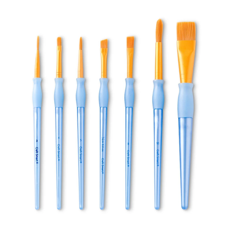 Golden Taklon Flat 7 Piece Brush Set by Craft Smart®