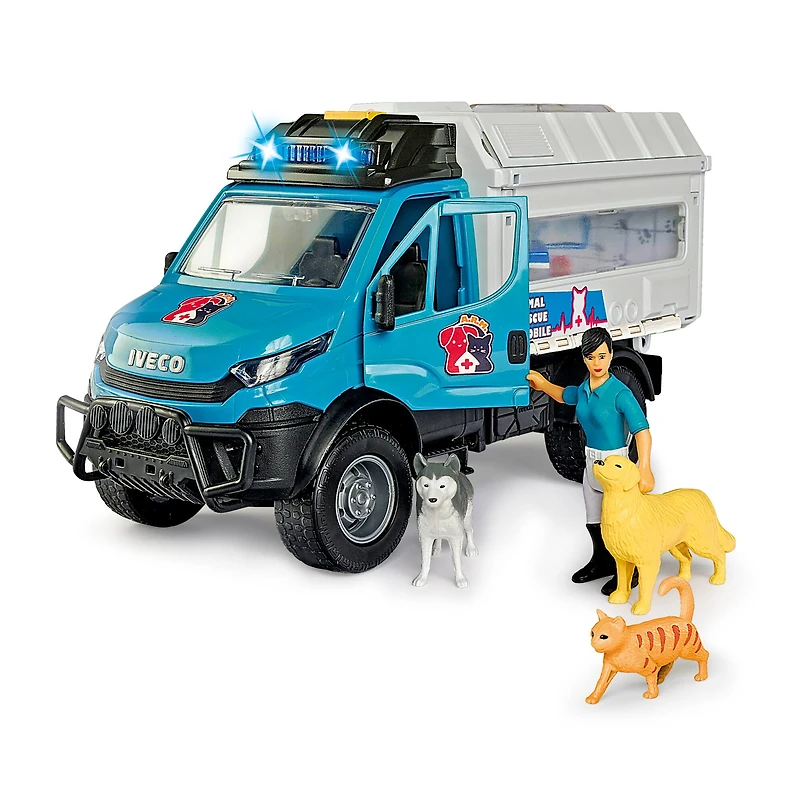 Dickie Toys Light & Sound Iveco Animal Rescue Playset