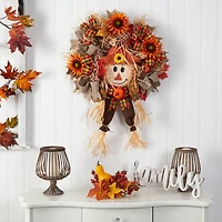 30" Scarecrow Autumn Wreath