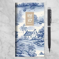 2026-2027 Blue Toile Small Monthly Pocket Planner