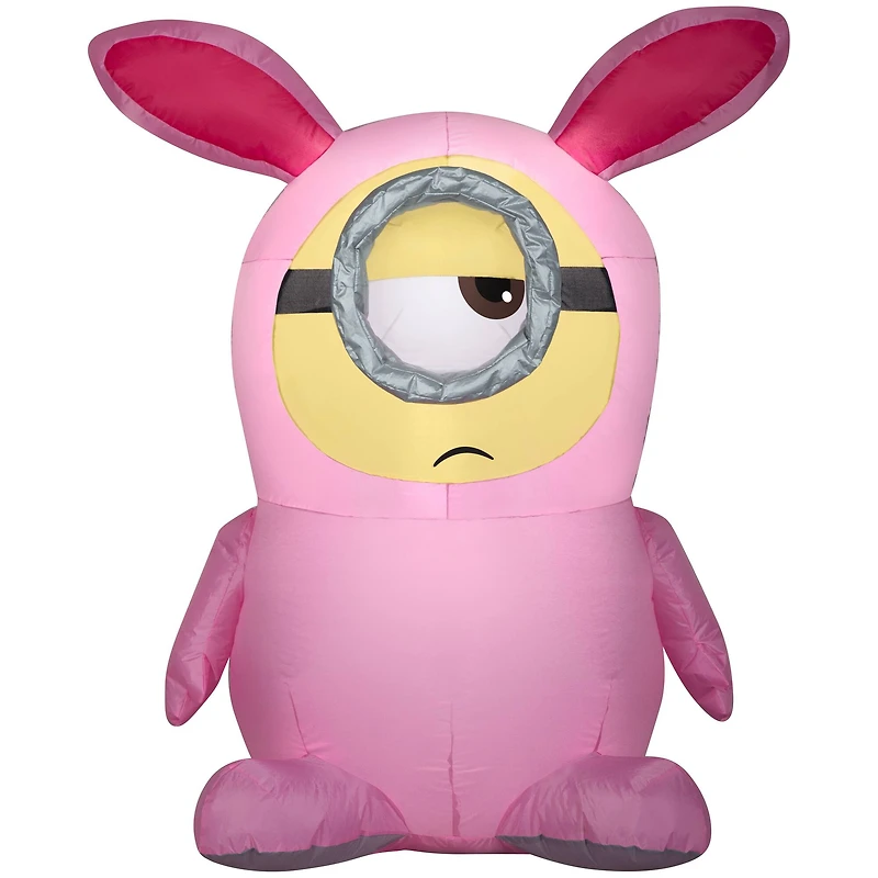 3.5ft. Airblown® Inflatable Easter Stuart in Pink Bunny Suit