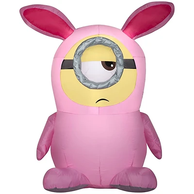 3.5ft. Airblown® Inflatable Easter Stuart in Pink Bunny Suit