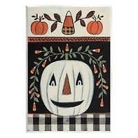 Stupell Industries Fall Jack-o-Lantern Tartan Pattern Wall Plaque Art