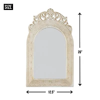 Arched-Top Antique White Wall Mirror
