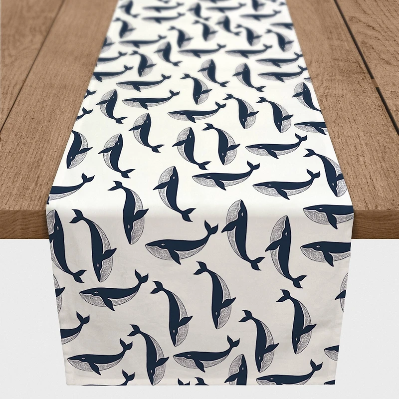 Whale Pattern Outdoor Table Runner