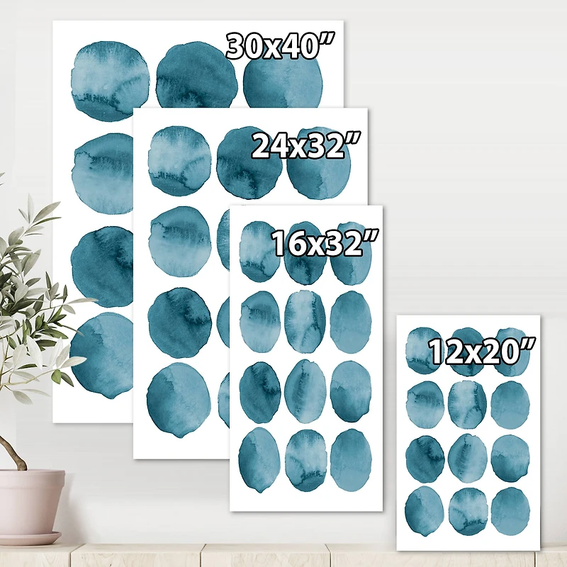Designart - Aquamarine Circles Blue Geometric Elements