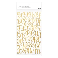 12 Pack: Gold Glitter Script Alphabet Stickers by Recollections™