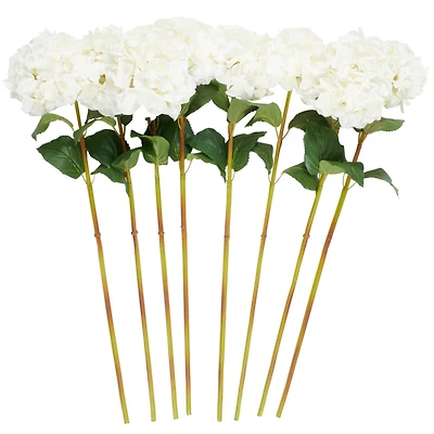 33" White Hydrangea Artificial Flower Stem, 8ct.