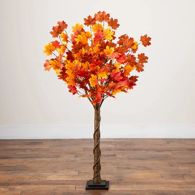 4ft. Pre-Lit Deluxe Autumn Maple Artificial Fall Tree with 68 Warm White LED Lights