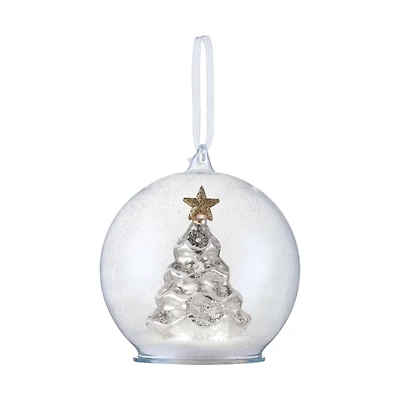 Silver Mercury Glass Tree Globe Ornament