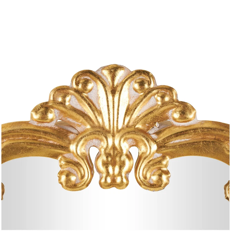 30" x 32" Gold Metal Ornate Baroque Round Wall Mirror