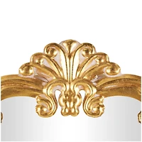 30" x 32" Gold Metal Ornate Baroque Round Wall Mirror