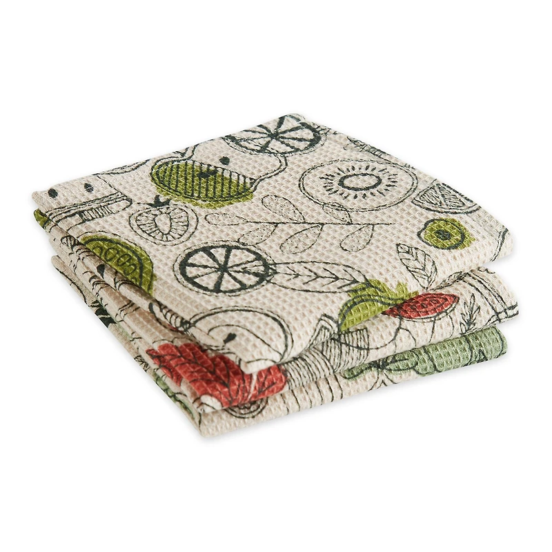 Fresh Produce Print Dishtowel & Dishcloth (Set of 6)