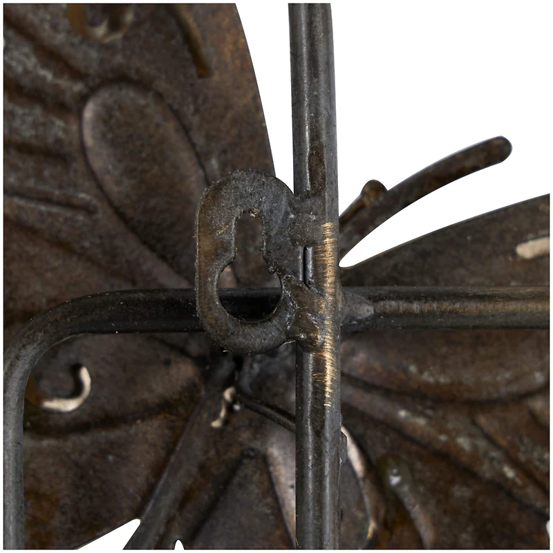 Gold Metal Butterfly Wall Décor with Black Open Rectangles