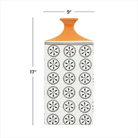 White Stoneware Transitional Vase, 17" x 9" x 7"