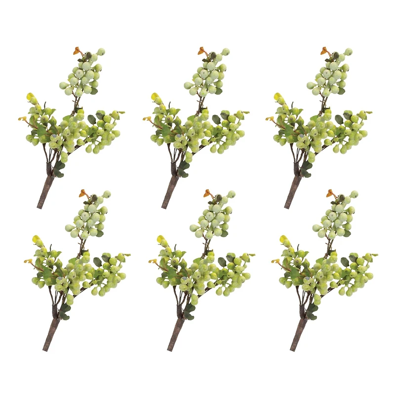 17" Green Berry Foliage Sprays, 6ct.