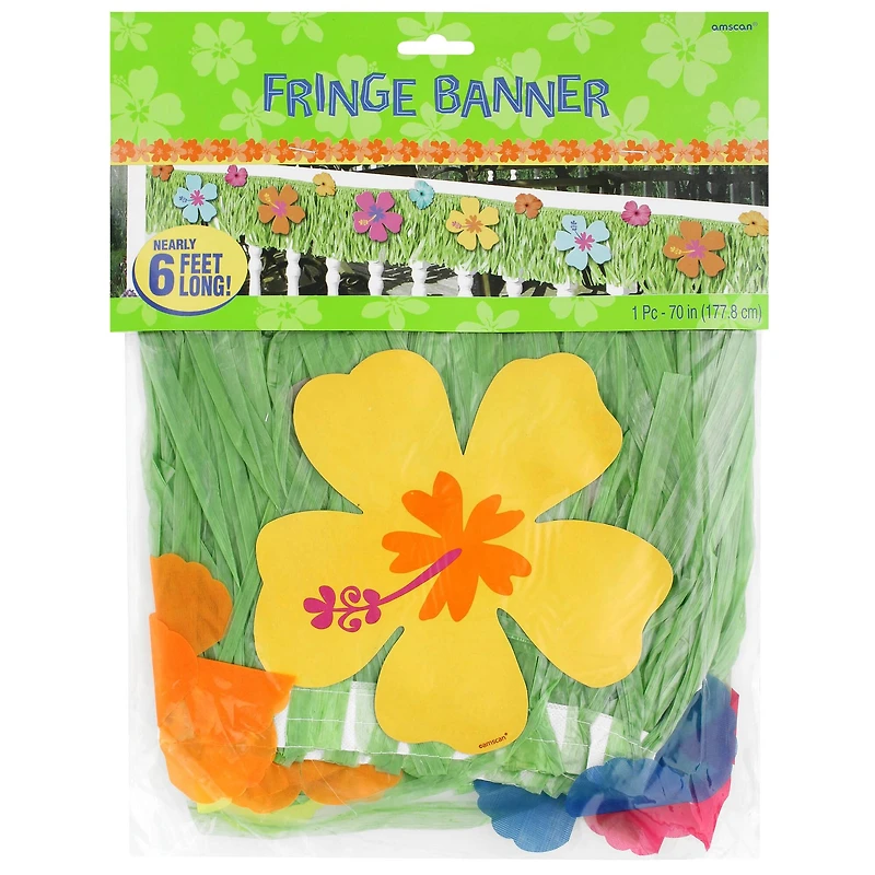 70" Summer Hibiscus Banner with Fringe