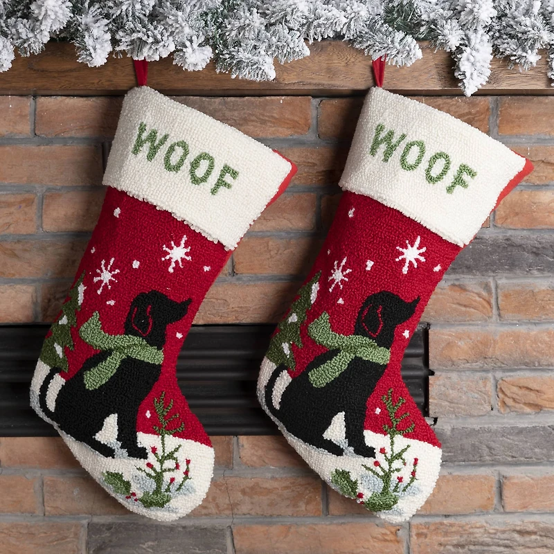 Glitzhome® 20" Dog Hooked Stockings, 2ct.