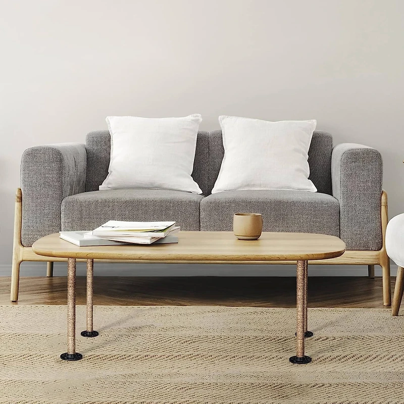 NEX™ Brown Industrial Pipe Metal Table Legs with Casters, 4ct.