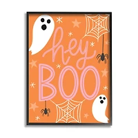 Stupell Industries Hey Boo Orange Halloween Ghosts Framed Giclee Art