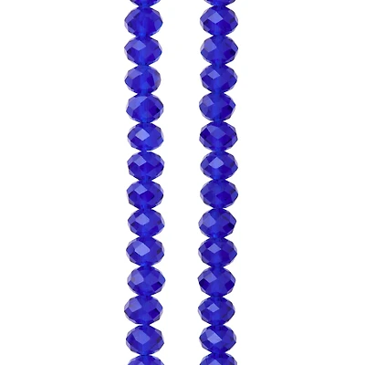 Sapphire Glass Rondelle Beads, 8mm by Bead Landing™